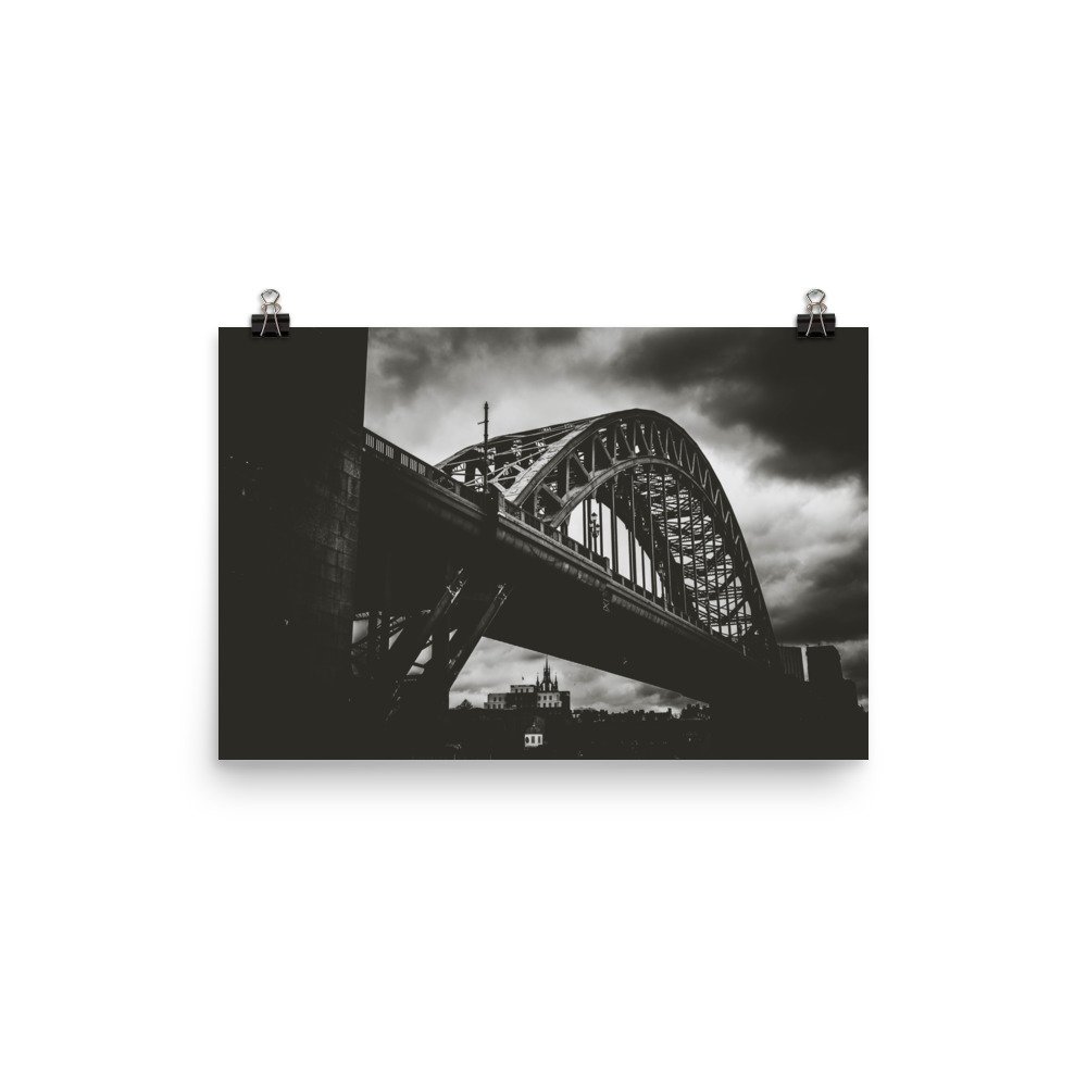 Poster - Black and White Tyne Bridge - Newcastle Upon Tyne