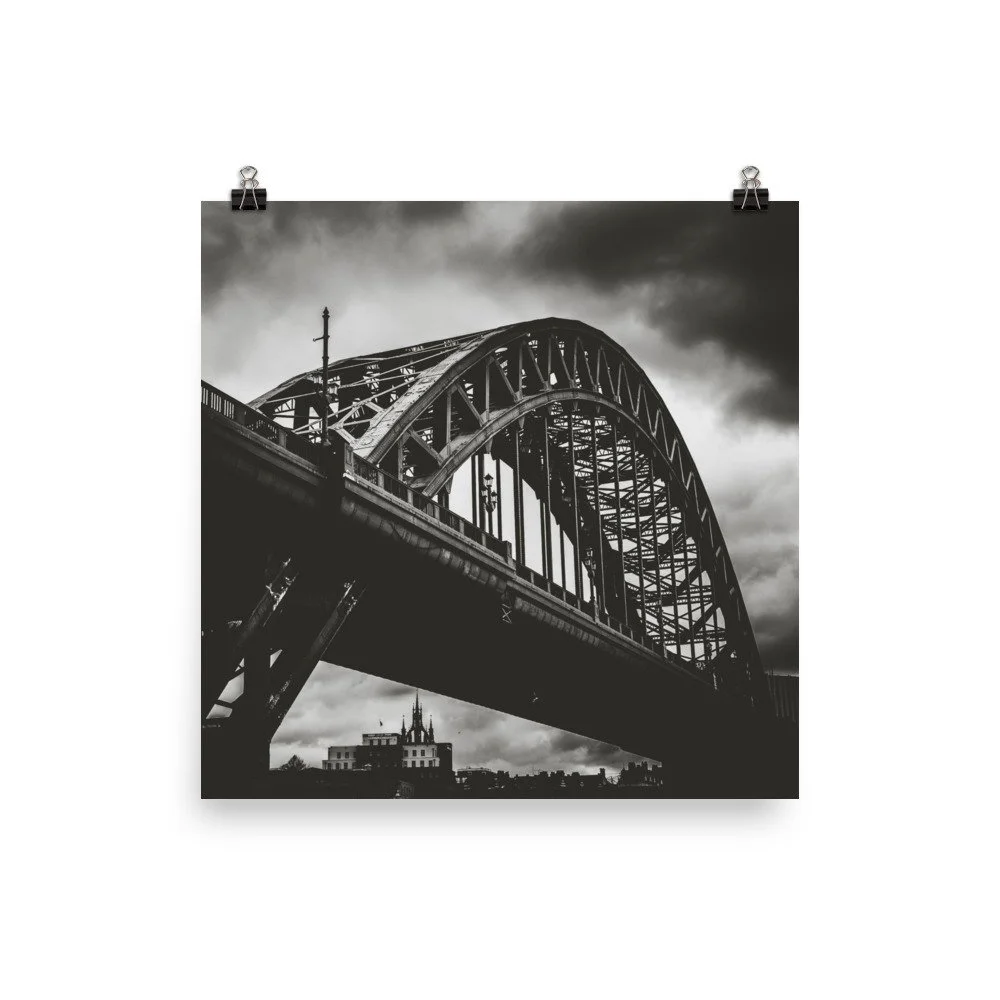 Poster - Black and White Tyne Bridge - Newcastle Upon Tyne