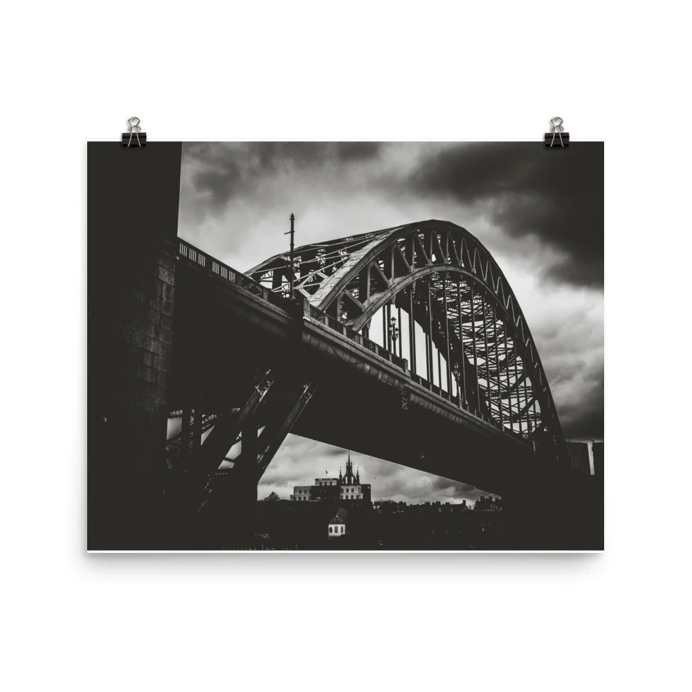 Poster - Black and White Tyne Bridge - Newcastle Upon Tyne
