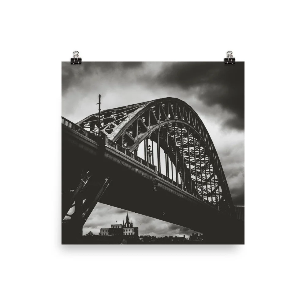 Poster - Black and White Tyne Bridge - Newcastle Upon Tyne