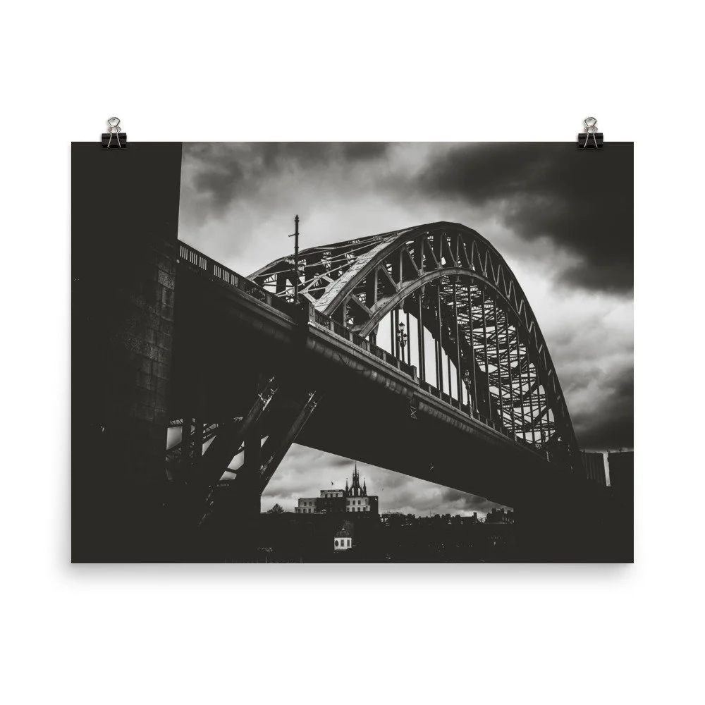 Poster - Black and White Tyne Bridge - Newcastle Upon Tyne