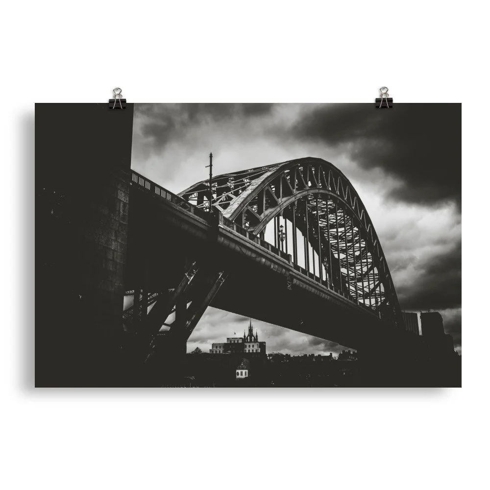 Poster - Black and White Tyne Bridge - Newcastle Upon Tyne