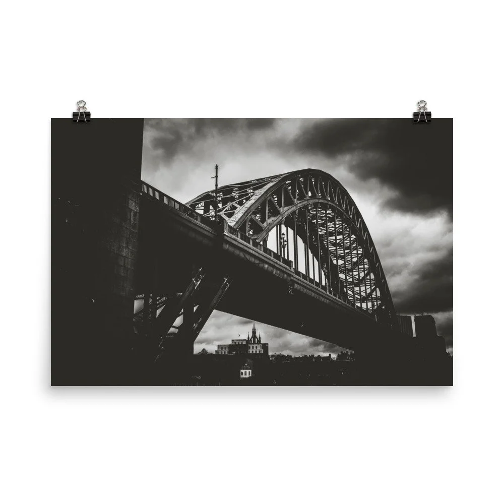 Poster - Black and White Tyne Bridge - Newcastle Upon Tyne
