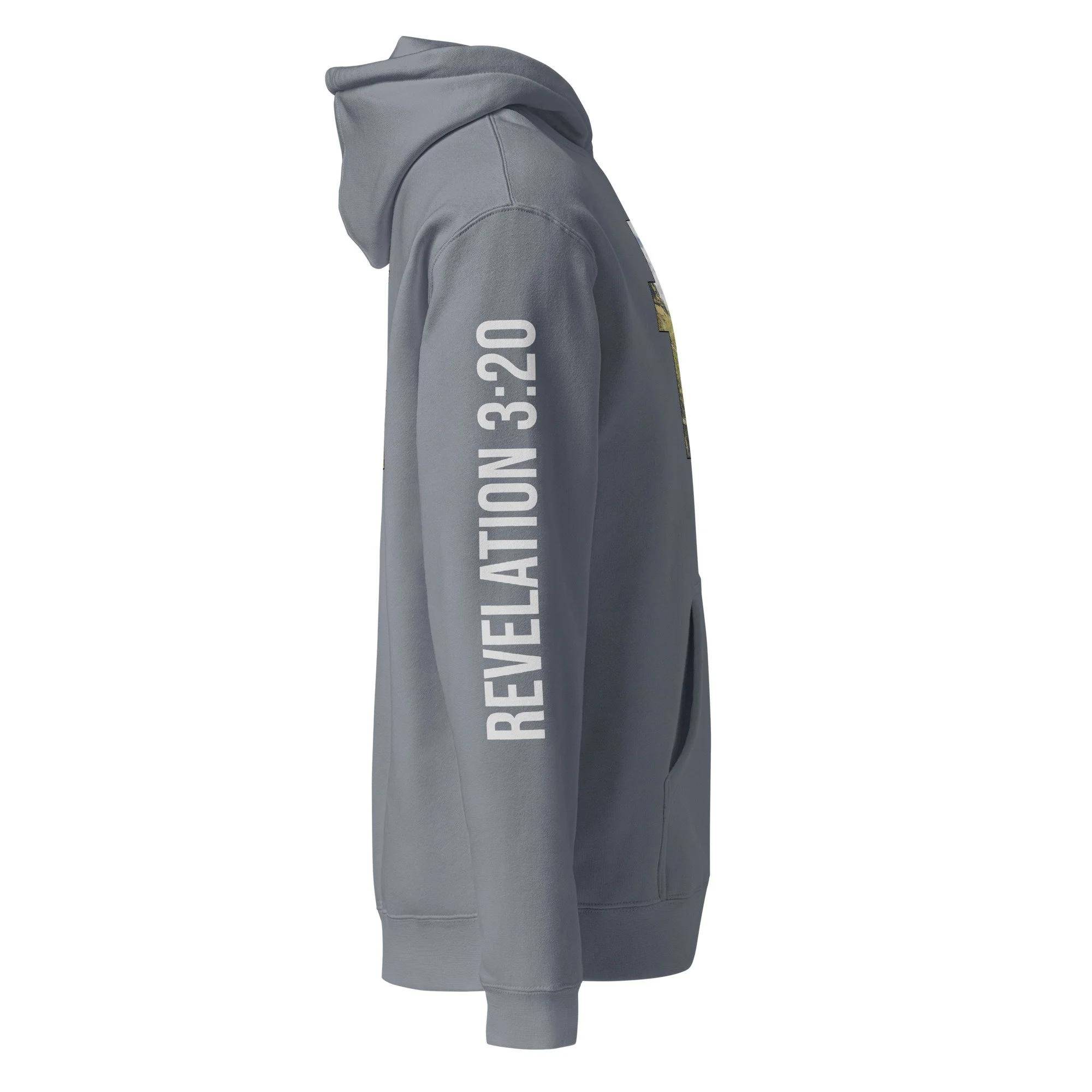 Unisex Heavyweight Hooded Sweatshirt | LAKE DISTRICT - CROSS DESIGN - REVELATION 3:20 -