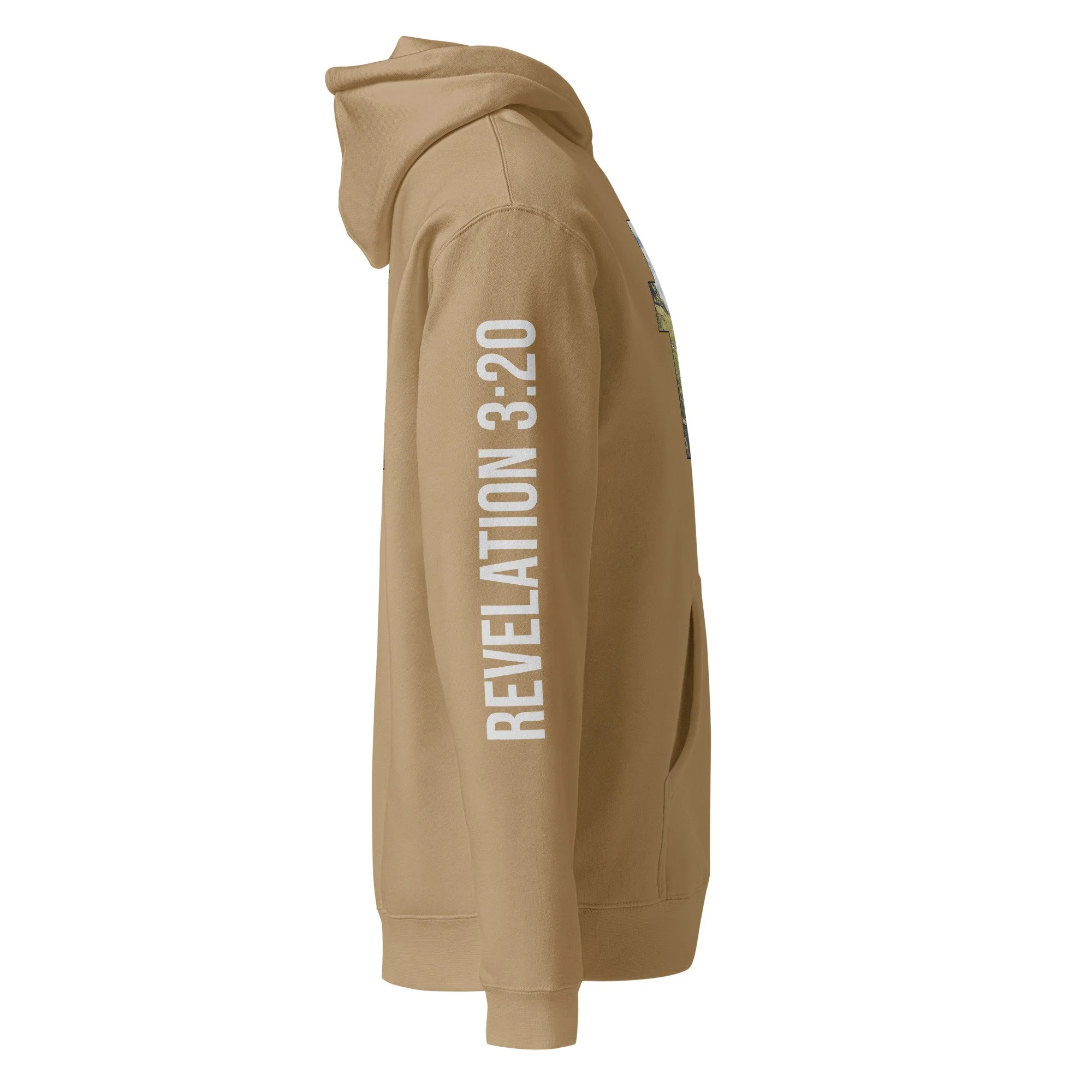 Unisex Heavyweight Hooded Sweatshirt | LAKE DISTRICT - CROSS DESIGN - REVELATION 3:20 -