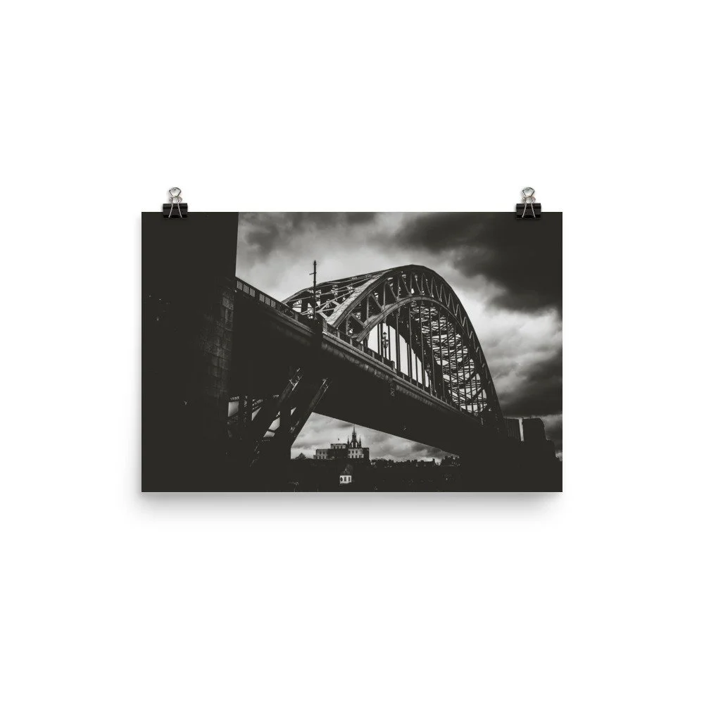 Poster - Black and White Tyne Bridge - Newcastle Upon Tyne