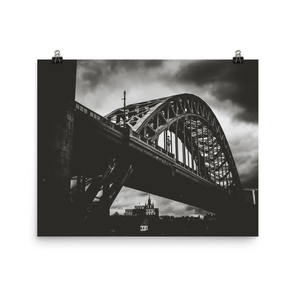 Poster - Black and White Tyne Bridge - Newcastle Upon Tyne