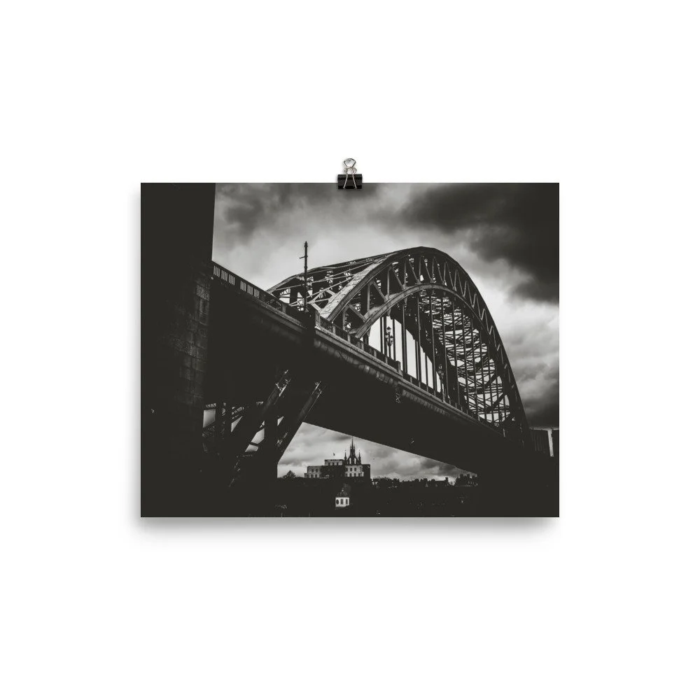 Poster - Black and White Tyne Bridge - Newcastle Upon Tyne