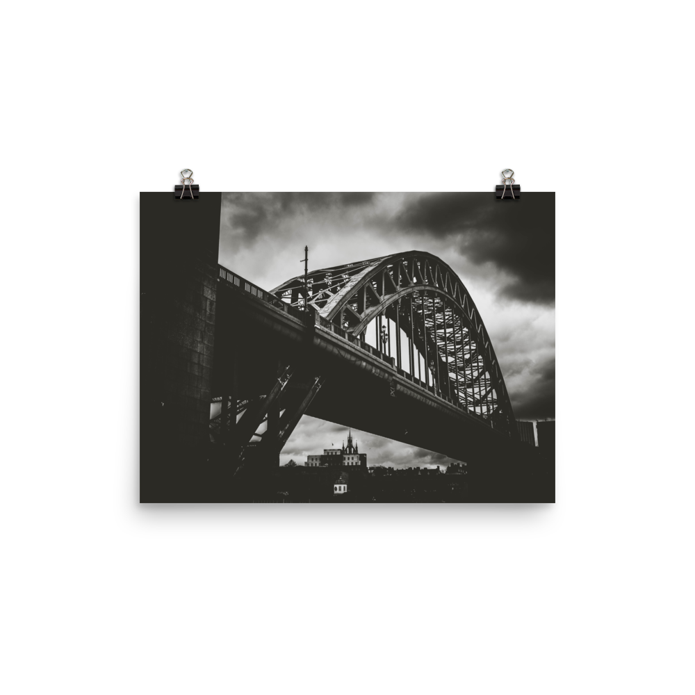 Poster - Black and White Tyne Bridge - Newcastle Upon Tyne