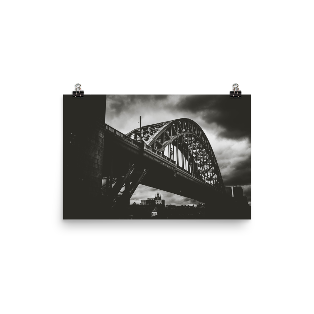 Poster - Black and White Tyne Bridge - Newcastle Upon Tyne