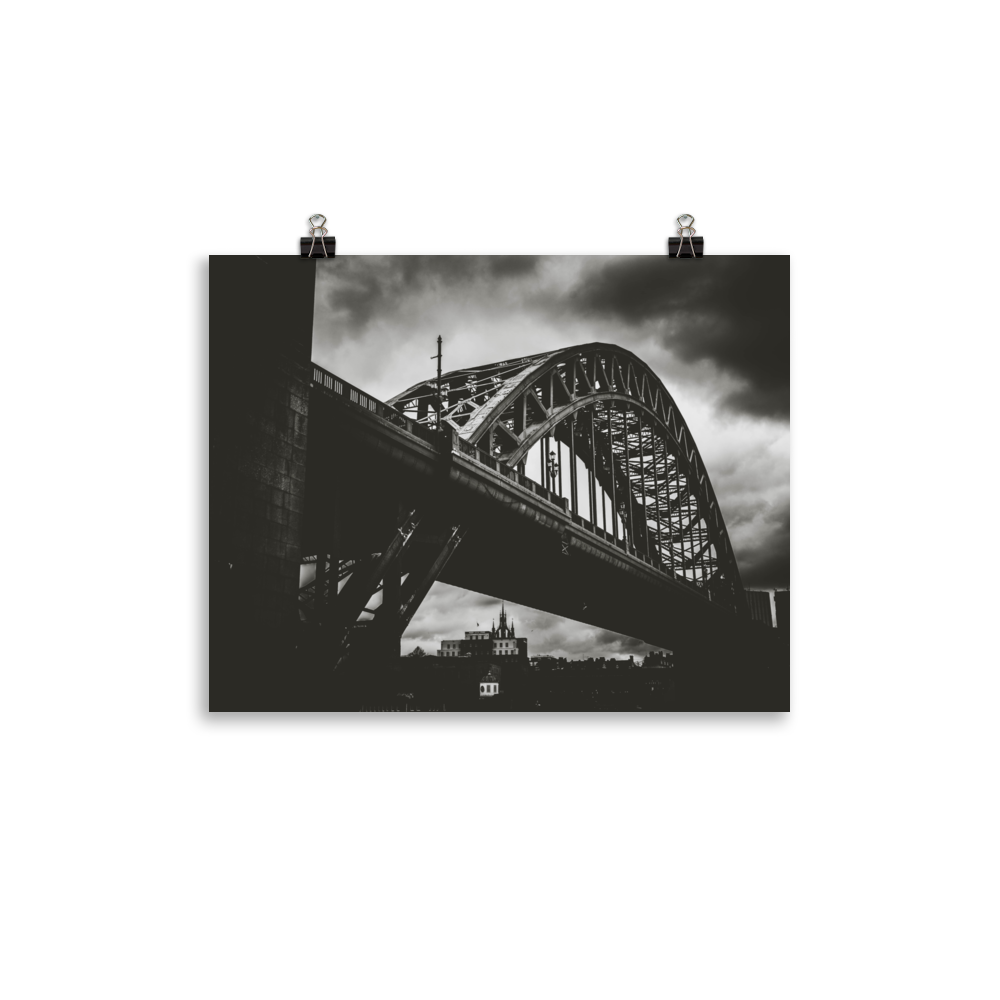 Poster - Black and White Tyne Bridge - Newcastle Upon Tyne