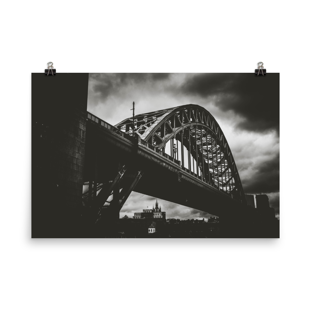 Poster - Black and White Tyne Bridge - Newcastle Upon Tyne