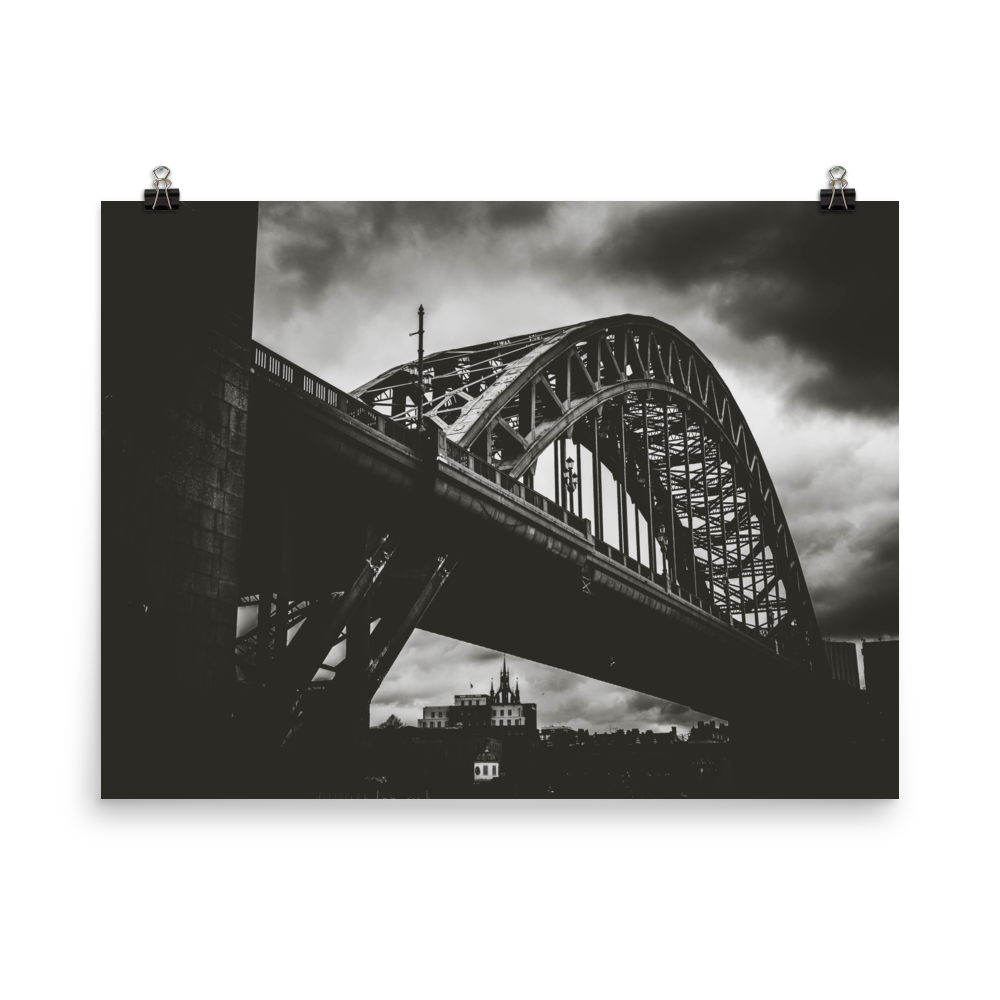 Poster - Black and White Tyne Bridge - Newcastle Upon Tyne