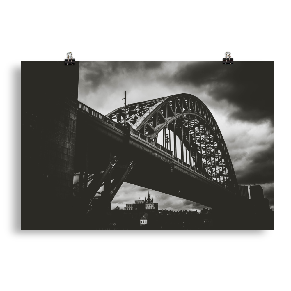 Poster - Black and White Tyne Bridge - Newcastle Upon Tyne