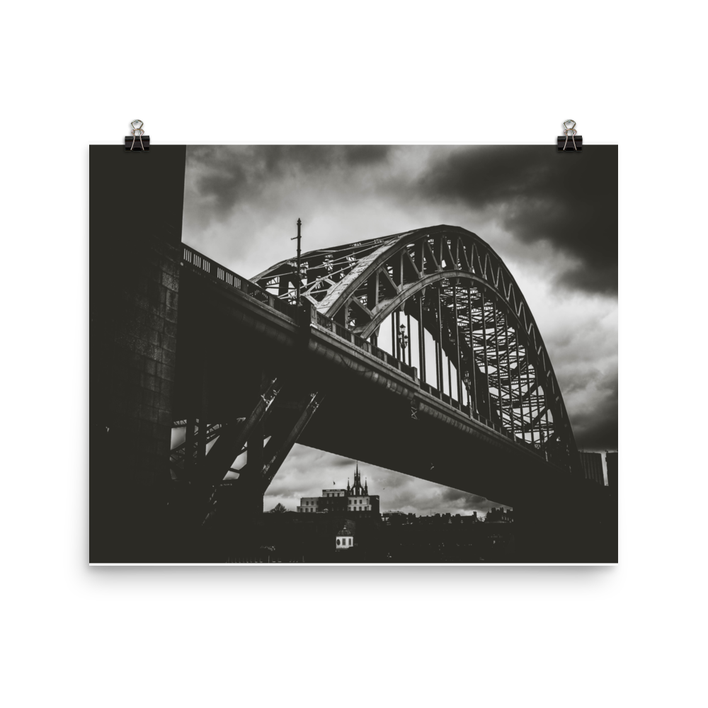 Poster - Black and White Tyne Bridge - Newcastle Upon Tyne