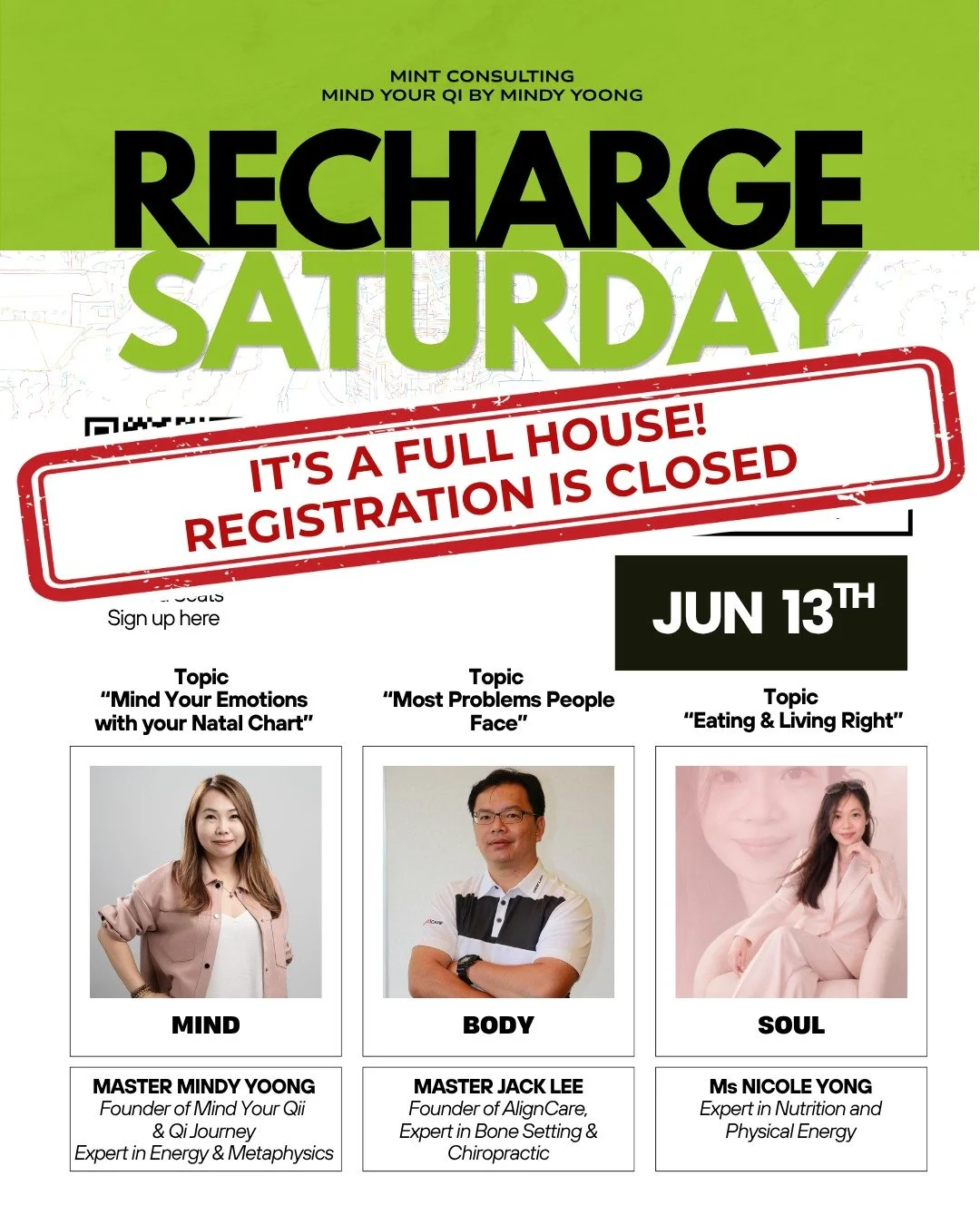 Recharge Saturday is officially FULL and registration is now closed!

Thank you to everyone who signed up. We are genuinely excited to see you all. The response has been incredible. Thank You.

The world has been running on caffeine, deadlines, notif