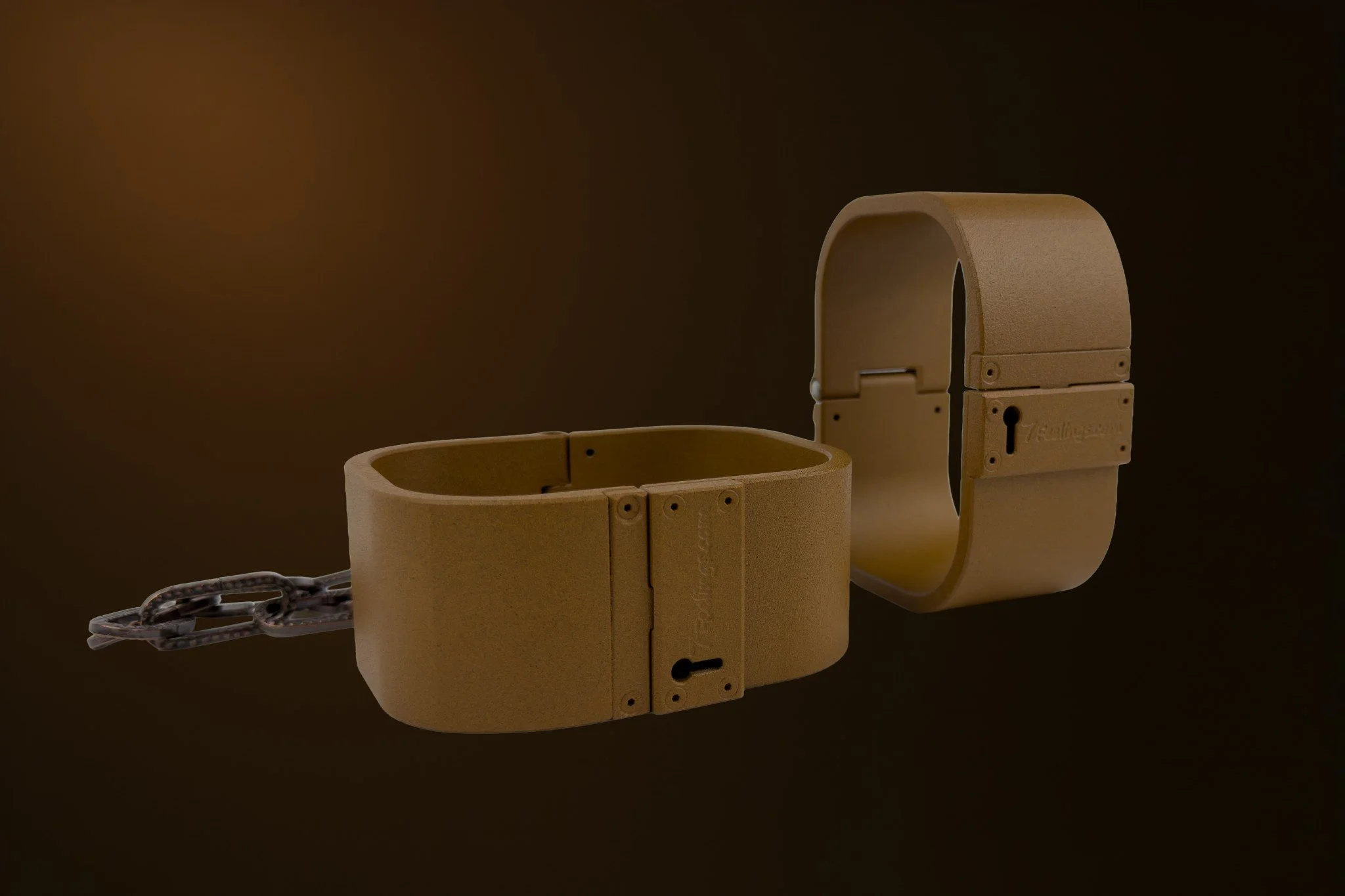 THE BOND – Premium Fuss-Handschellen LARGE Rost-Optik-Art