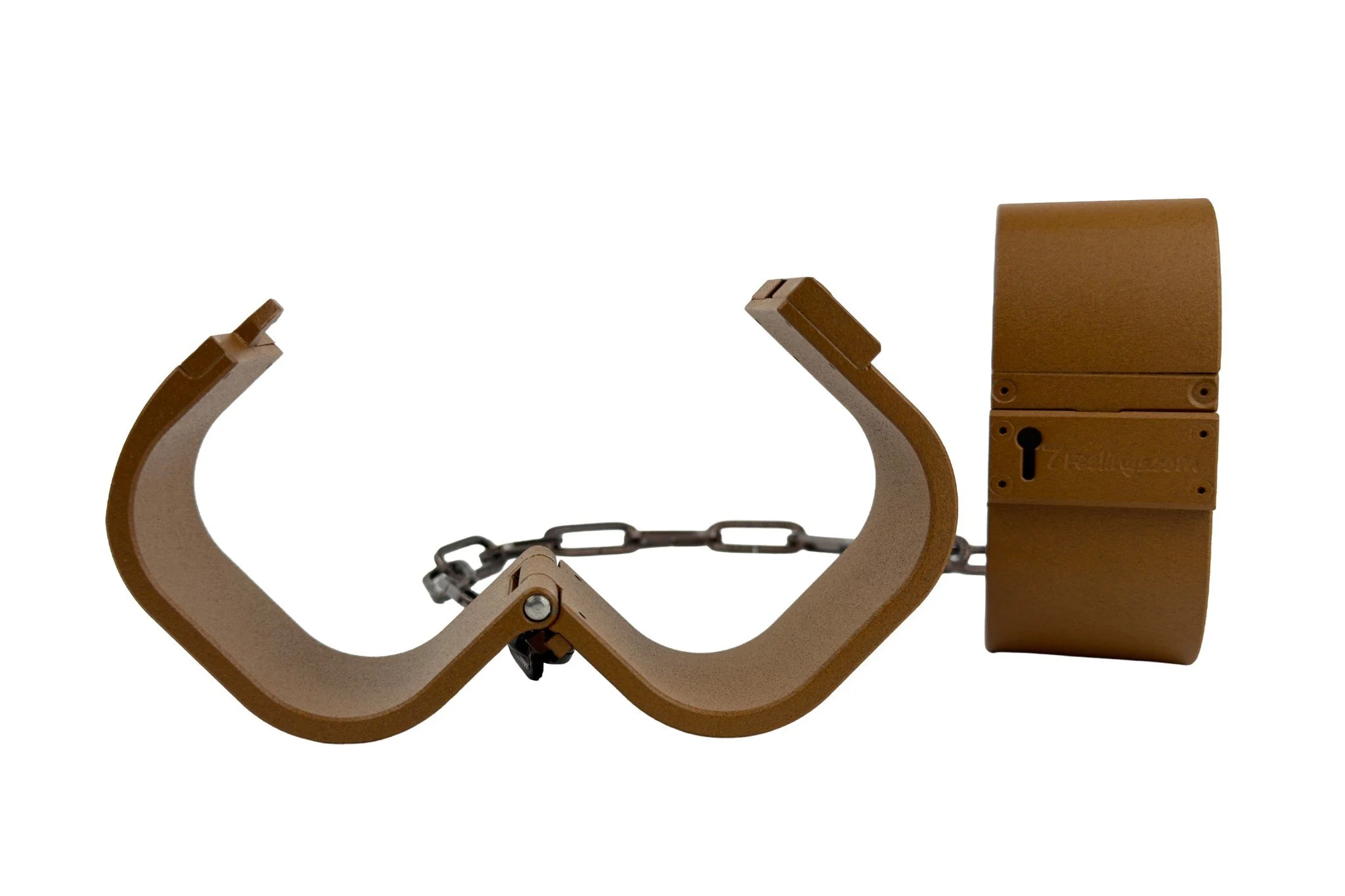 7FEELINGS THE BOND Large Rost – ergonomische BDSM Handschelle in hochwertiger Metallausführung