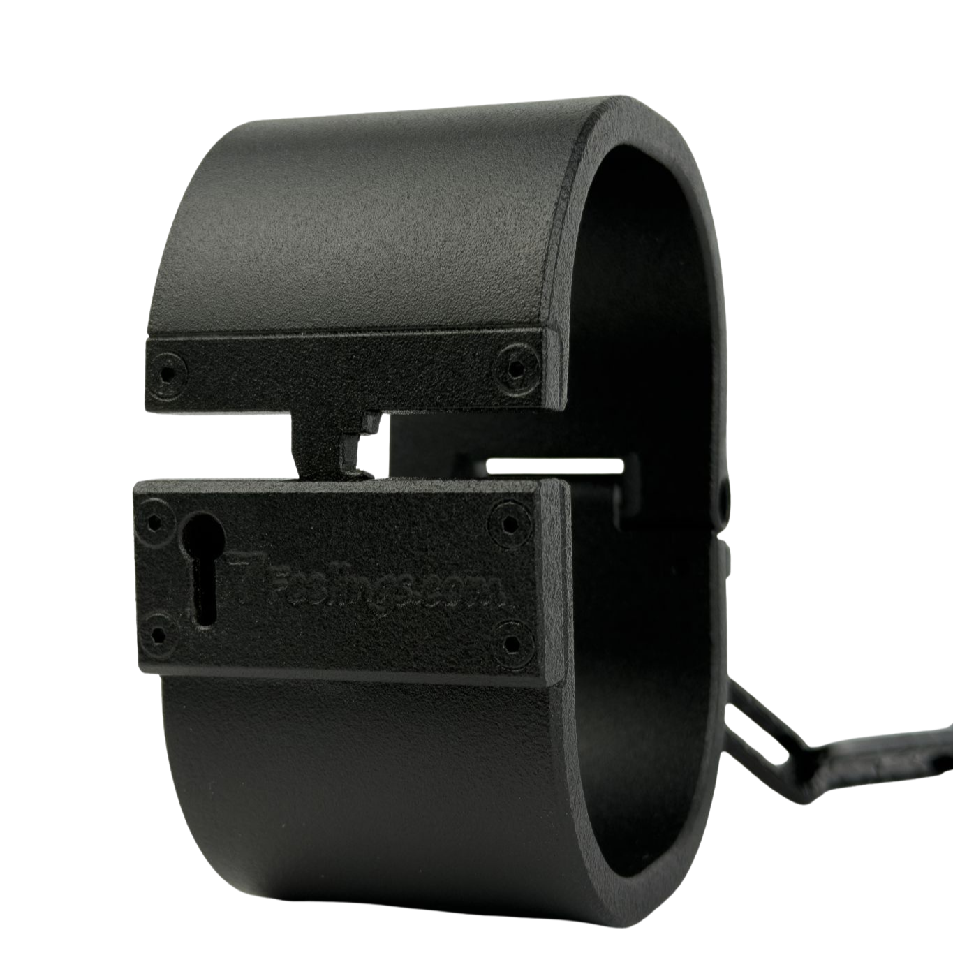 THE BOND Premium Handschelle in schwarzer matter Oberfläche, Detailansicht