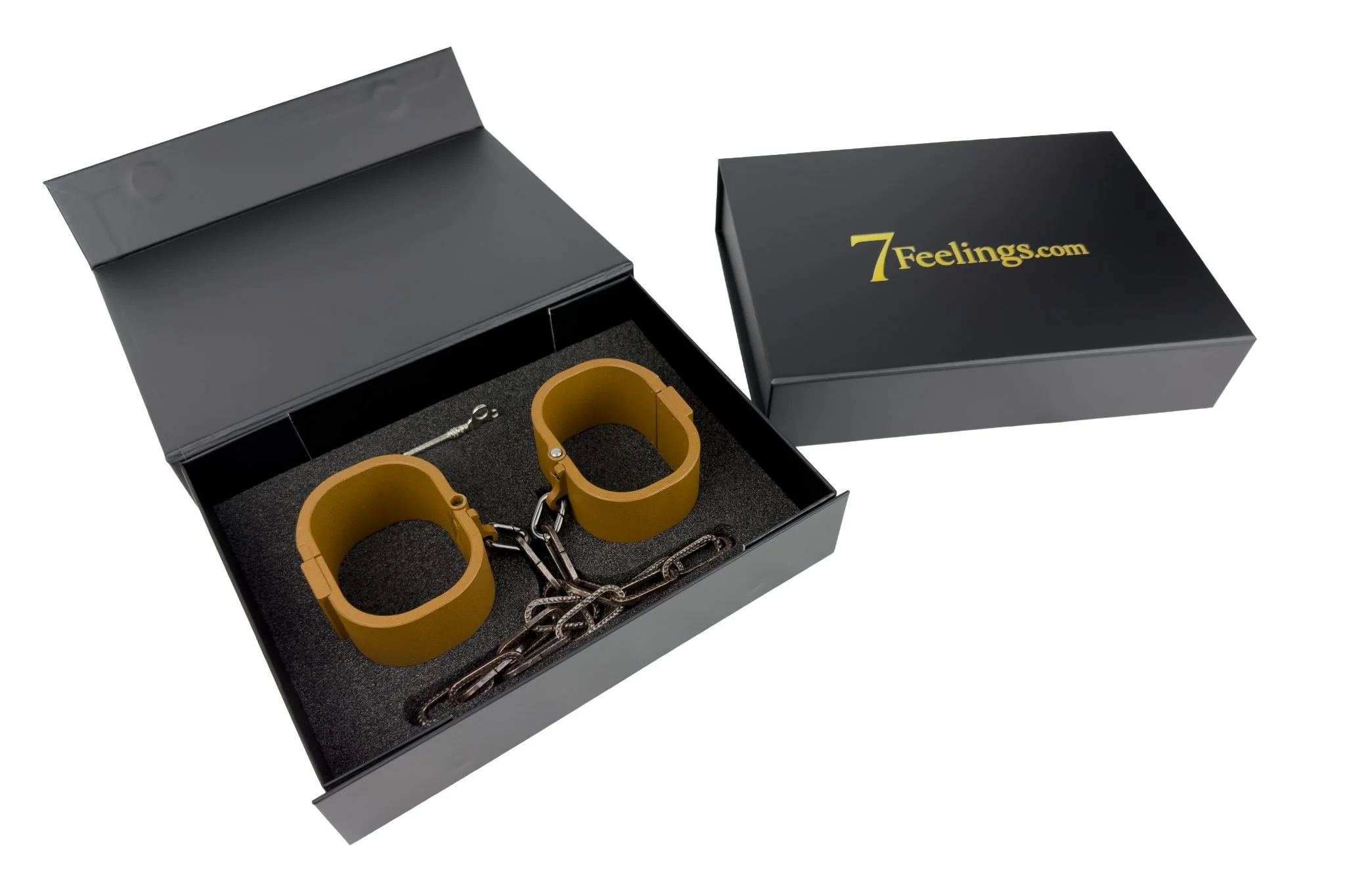 THE BOND Medium-R Handschellen oxidized in hochwertiger Magnetbox von 7Feelings