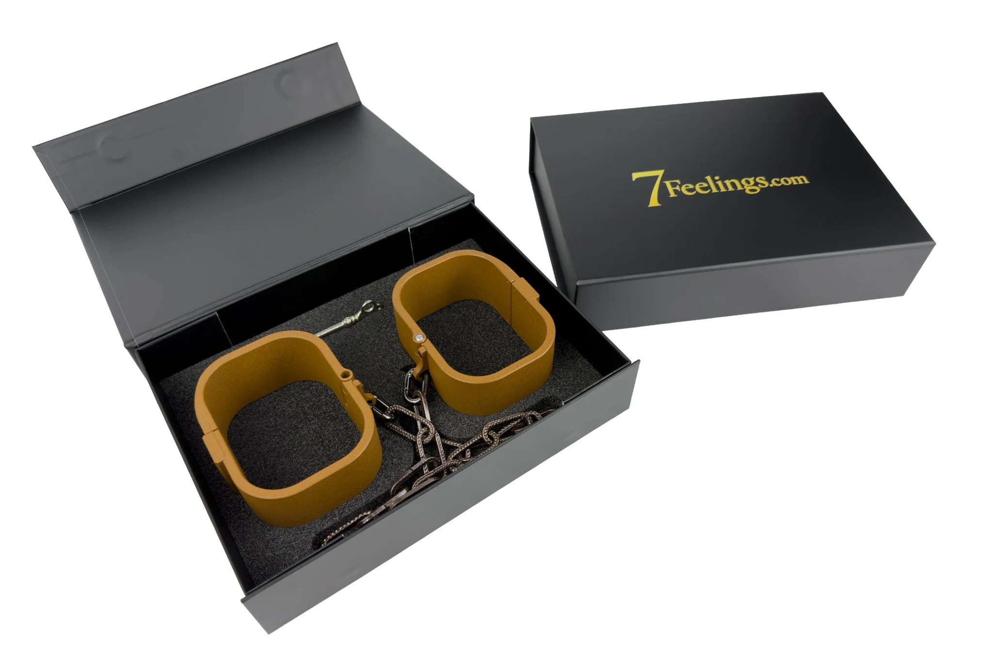 7FEELINGS THE BOND Large Rost in edler Magnetbox – Premium BDSM Handschellen Set