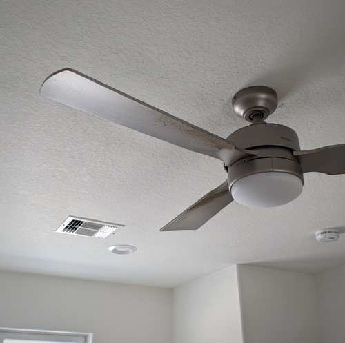 ceiling fan wobbling near living room light fixture