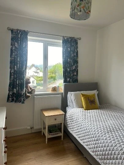 CURTAIN POLE INSTALLED AND CURTAINS HUNG