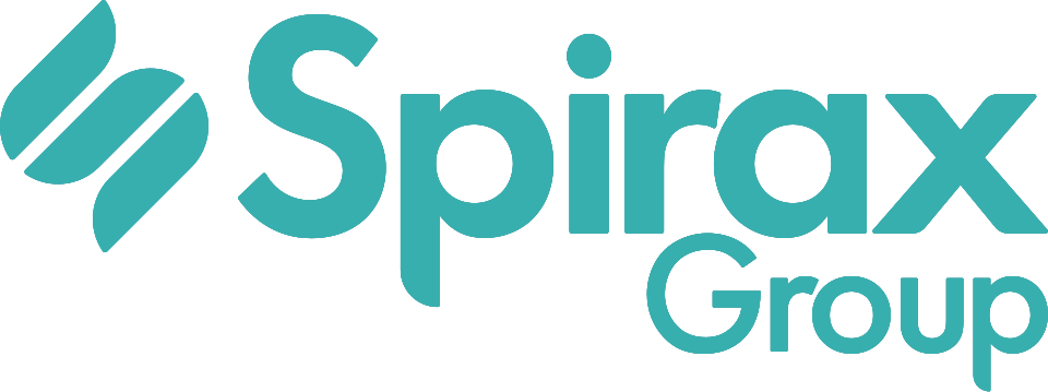 The Spirax Group logo featuring a stylized icon and company name in teal text on a black background.