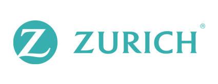 Zurich logo with a teal circle containing a stylized 'Z' and the word 'ZURICH' in bold uppercase letters.