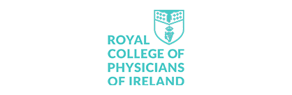 Logo of the Royal College of Physicians featuring a shield with a palm tree, a cross, and a stylized snake, alongside the institution's name.