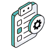 Illustration of a smartphone with a gear icon indicating settings or configuration.