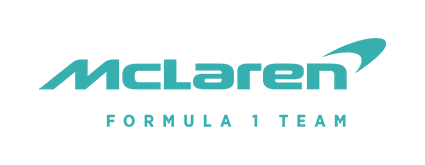 McLaren Formula 1 Team logo with stylized text and a swoosh design.