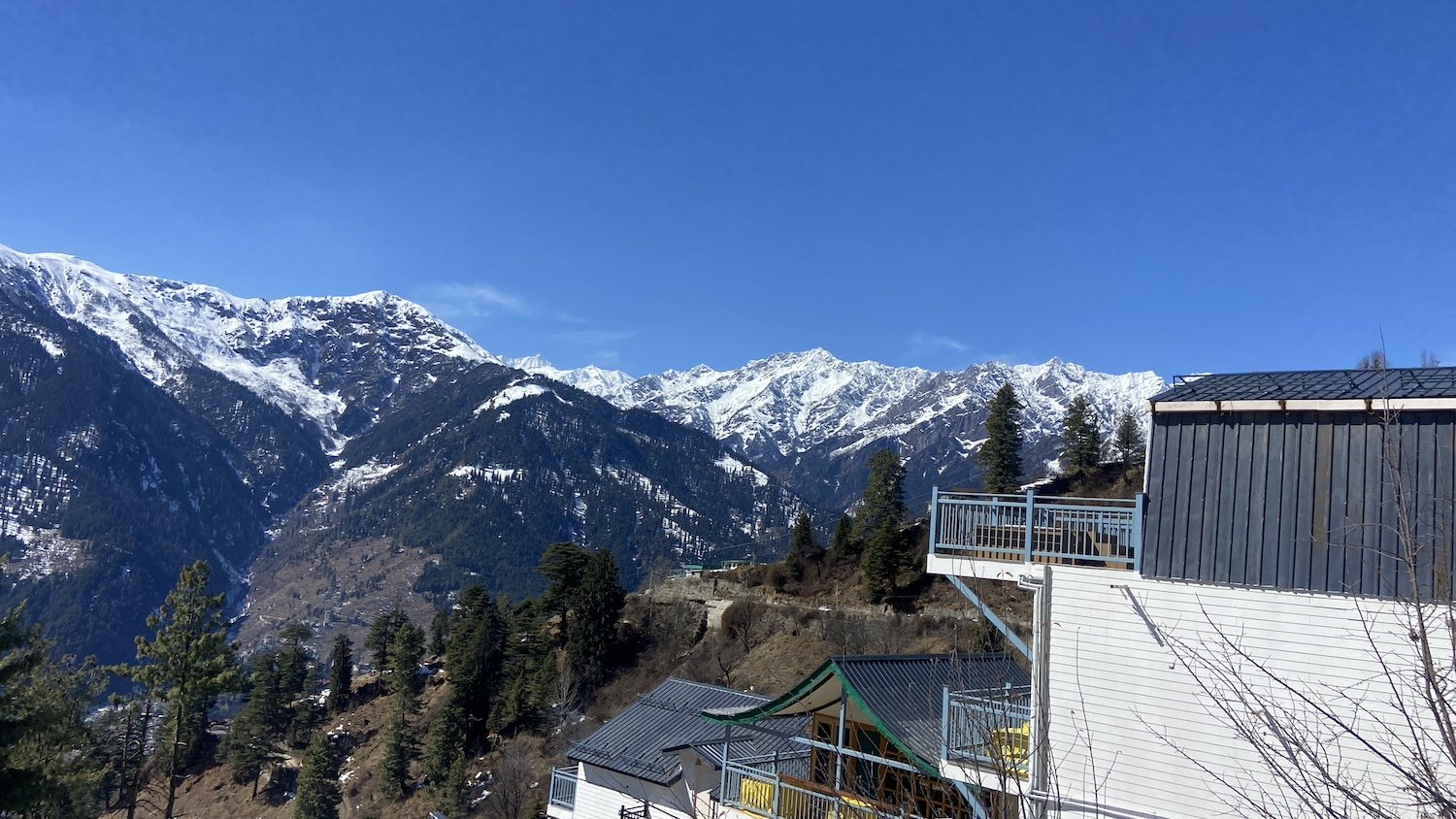 View from King Suite Balcony of Snowcapped peaks