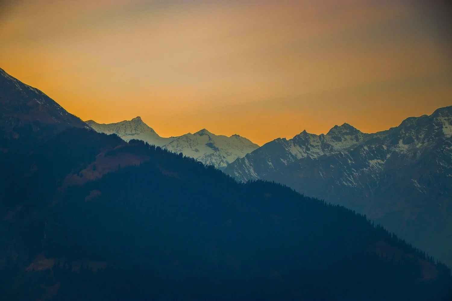 Snowcapped Peaks Glistening 