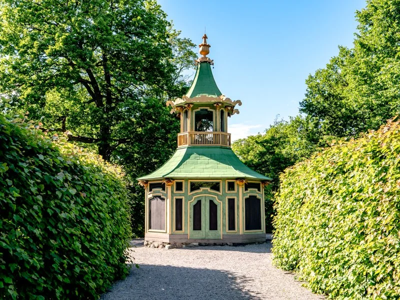 Views from the garden the royal residence Drottningholm near Stockholm