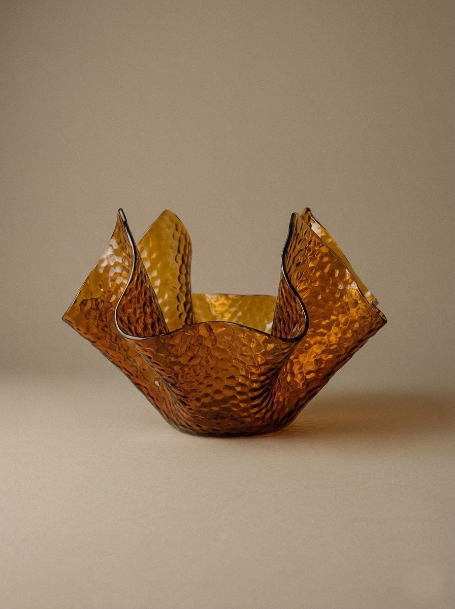 Amber Handkerchief Vase