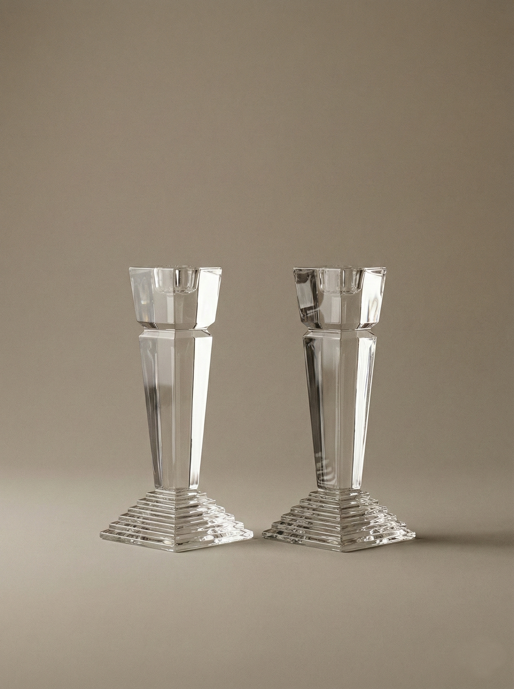 Art Deco Crystal Candlesticks