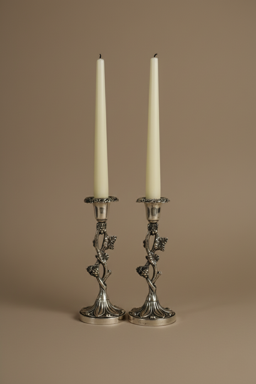 Decorative Silver Candlesticks