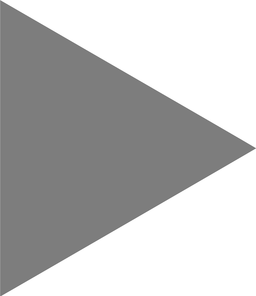 A large gray play button icon on a black background.