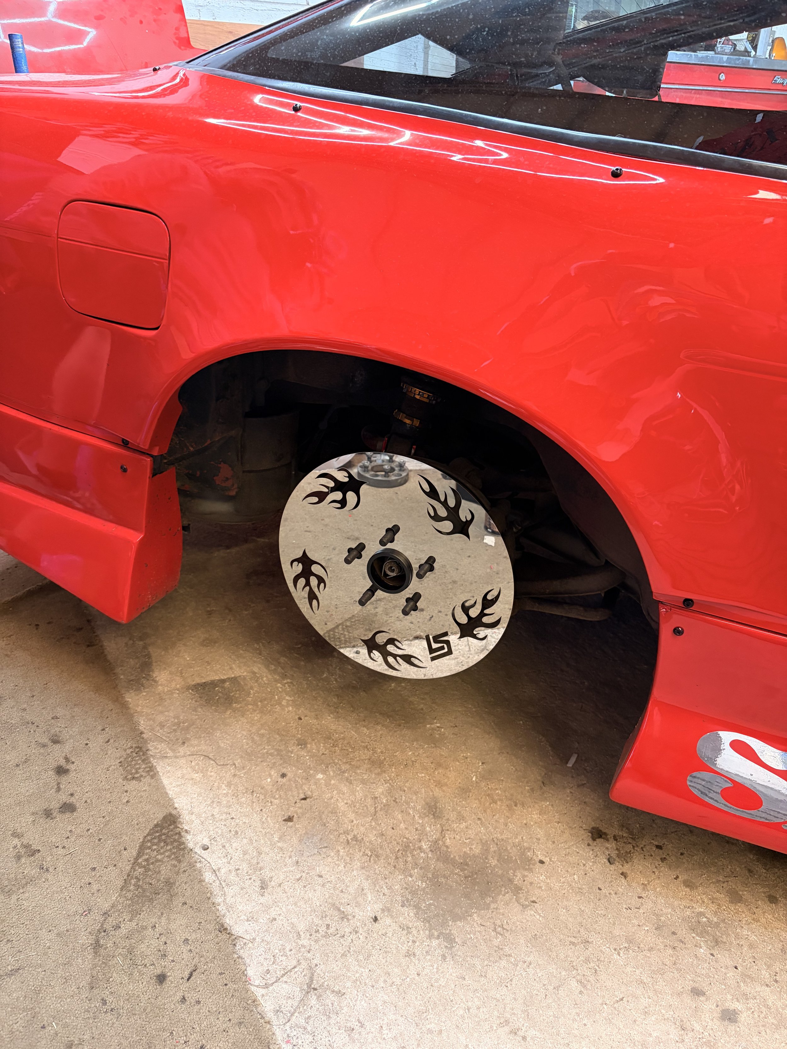 Pair of 5 stud, Flame brake rotor covers, 17