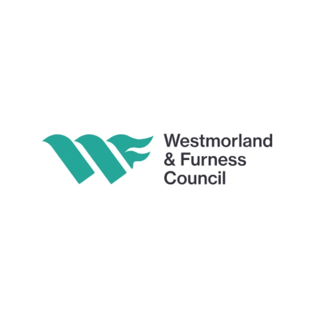 Logo of Westmorland & Furness Council featuring stylized green 'W' and 'F' with black text beside it.