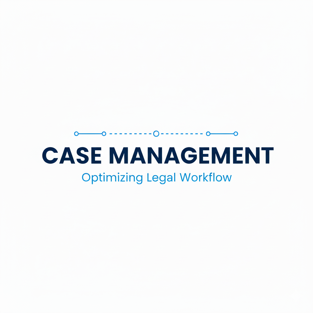 Cover slide for a presentation titled 'Case Management: Optimizing Legal Workflow' with a white background and blue text.