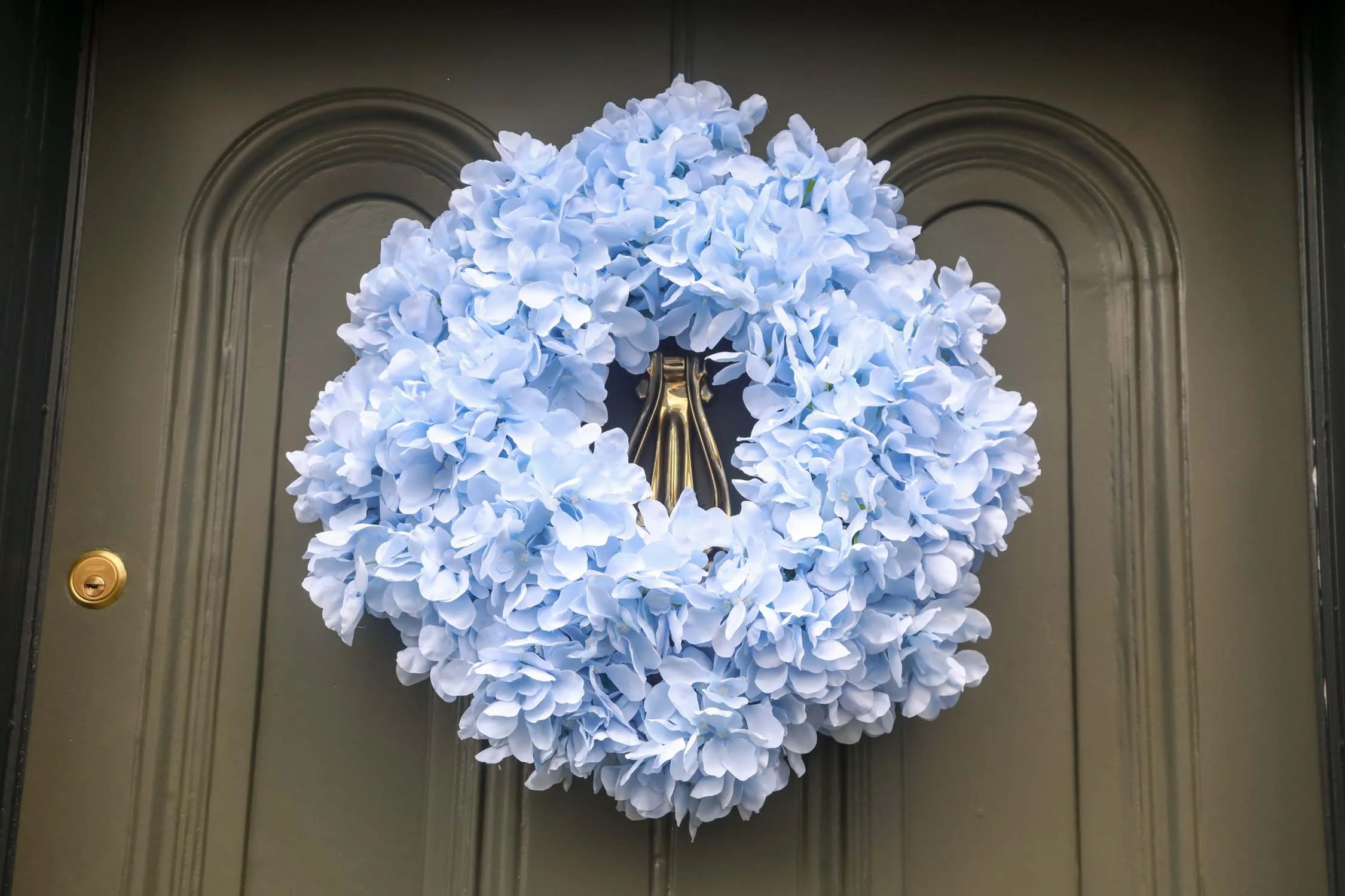 Blue Hydrangea Door Wreath