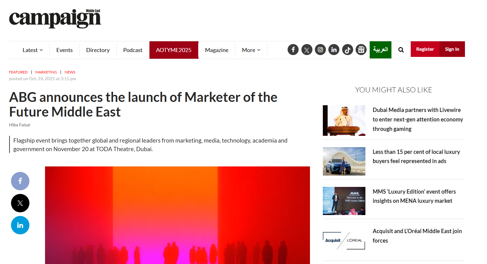 Campaign Middle East article