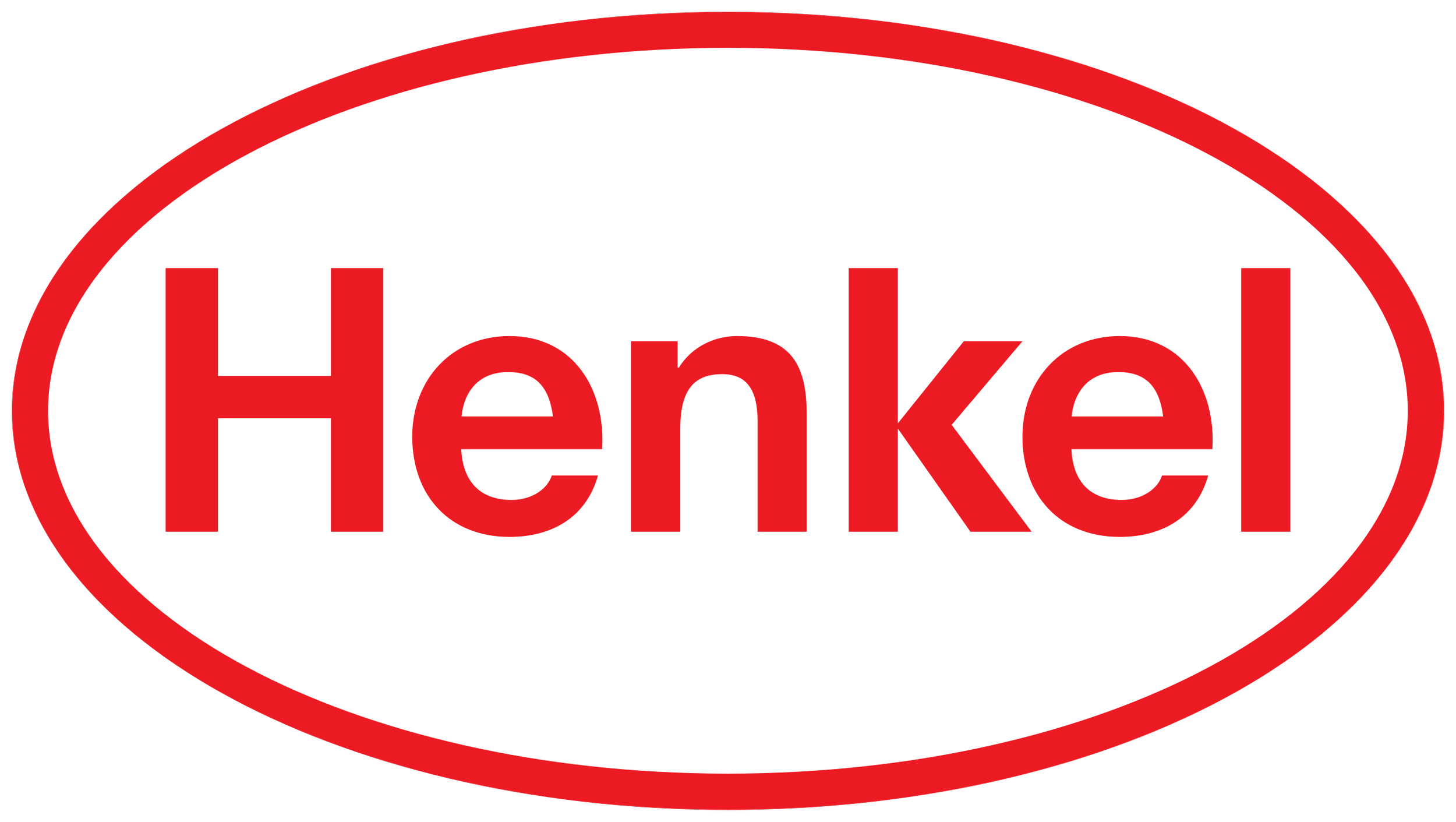 Henkel logo in red text inside a white oval with a red border.