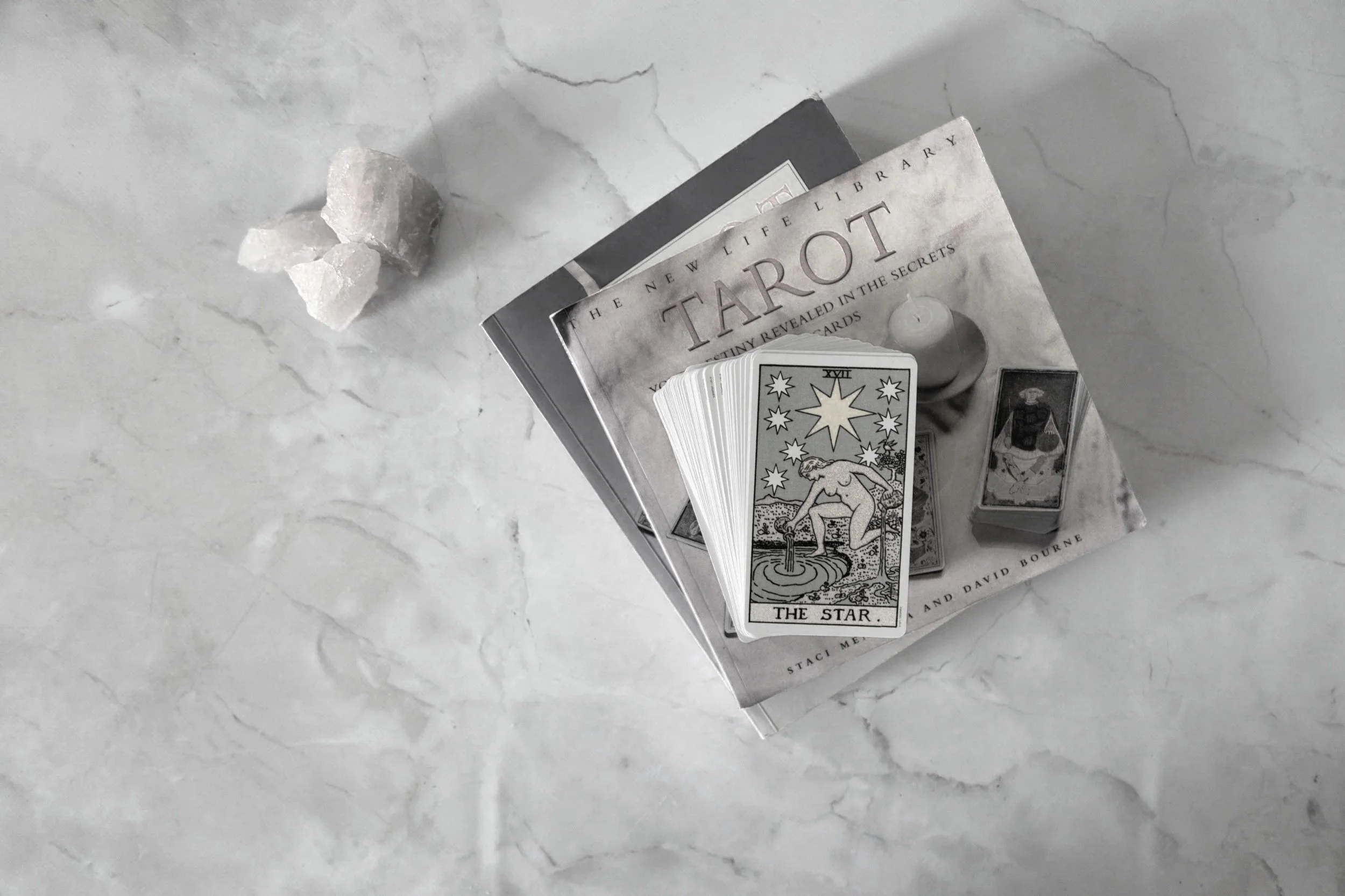 Mindful Tarot cards and journal representing reflective sessions and guided offerings