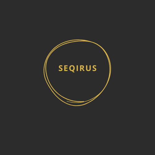 Black background with a gold circle and the word 'SEQIRUS' inside.