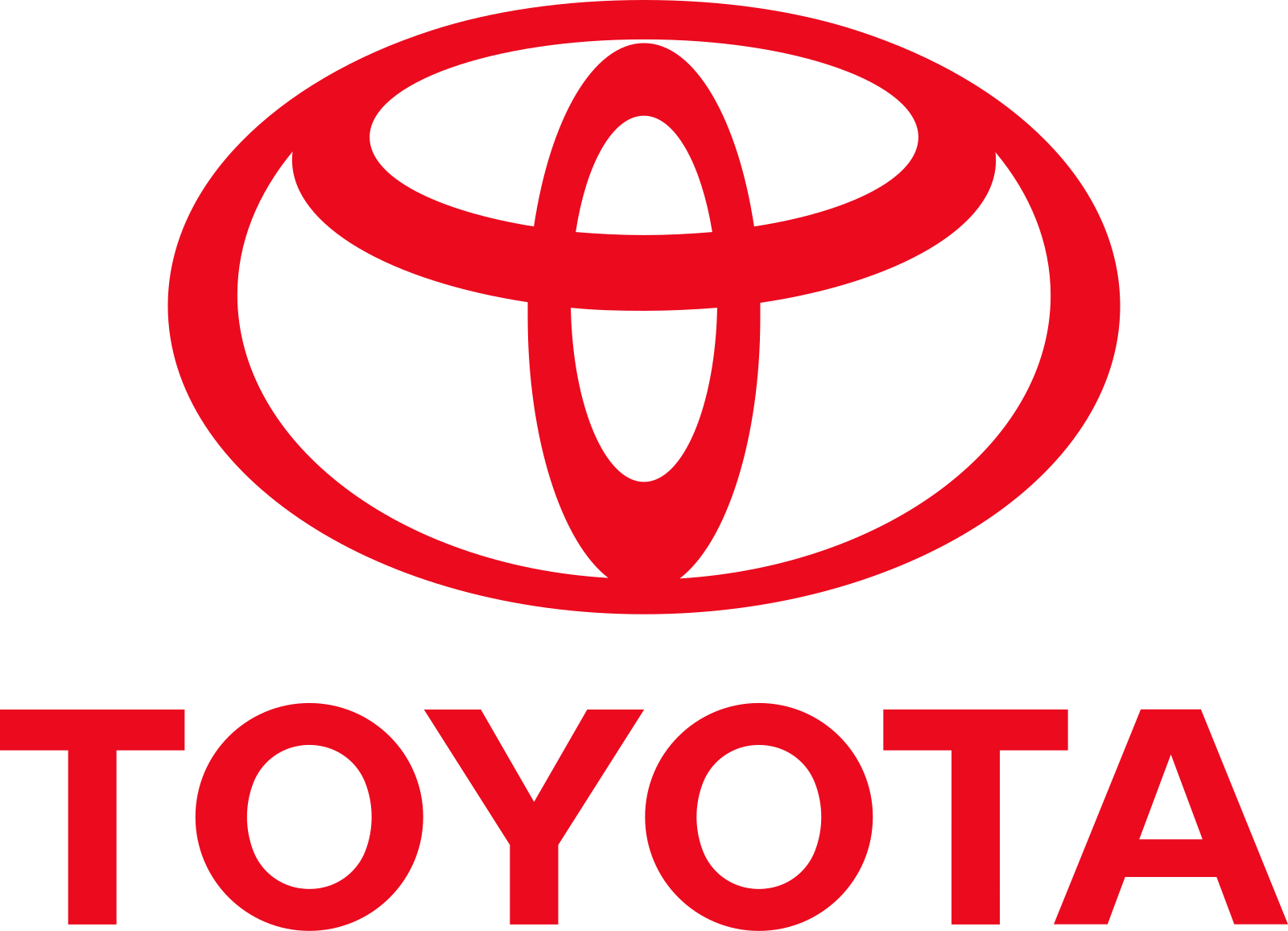Red Toyota logo with the word 'TOYOTA' written below it in red.