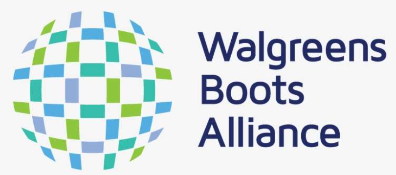 Walgreens Boots Alliance logo with a globe-like sphere made of blue and green squares and the text 'Walgreens Boots Alliance' next to it.