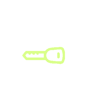 Outline drawing of a box cutter with a green blade.